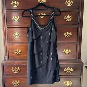 White House Black Market Black Layered Mini Dress